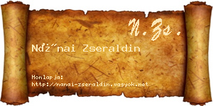 Nánai Zseraldin névjegykártya